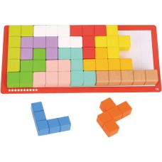 Cube Puzzle 10 Levels Educational Wooden Thinking Game 23-piece