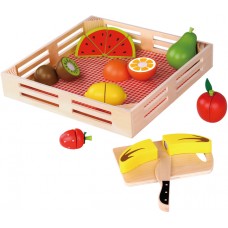 Wooden Fruit Box with Cutting Fruit 21-piece