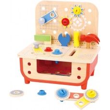 Educational Wooden Toy Workbench 31-piece
