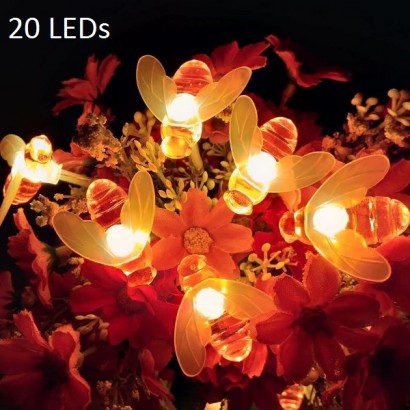 20 φώτα LED μπαταρίας μέλισσες σε καλώδιο