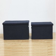 Σετ υφασμάτινα κουτιά αποθήκευσης  ρούχων 2 τεμάχια τζιν σκούρο μπλε 34140-22