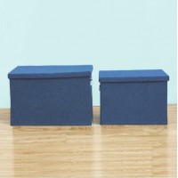 Σετ υφασμάτινα κουτιά αποθήκευσης  ρούχων 2 τεμάχια τζιν ανοιχτό μπλε 34140-22