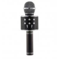 Ασύρματο bluetooth μικρόφωνο με ενσωματωμένο ηχείο και καραόκε μαύρο WS-858