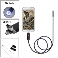 USB android ενδοσκοπική αδιάβροχη κάμερα μικροσκόπιο με φωτισμό 6x LED για κινητά τηλέφωνα, tablet και PC, OTG ΑΝ99 10m