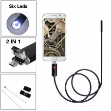 USB android ενδοσκοπική αδιάβροχη κάμερα μικροσκόπιο με φωτισμό 6x LED για κινητά τηλέφωνα, tablet & PC, OTG 5m