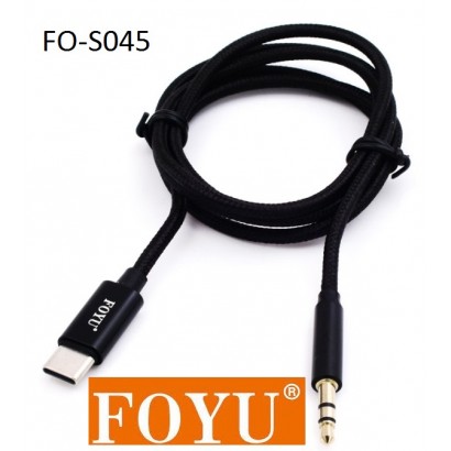 Αντάπτορας  ήχου USB Type-C σε Audio Jack 3.5mm αρσενικό μαύρο FO-S045 FOYU