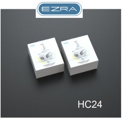 Φορτιστής πρίζας 2 USB με φως LED λευκός HC24 EZRA