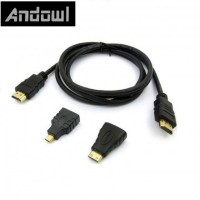 Καλώδιο HDMI 3σε1 1.5μέτρο 4K ANDOWL 0503