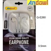 Ενσύρματα στερεοφωνικά ακουστικά 3,5mm λευκά Q-E260 ANDOWL