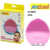 Επαναφορτιζόμενη συσκευή καθαρισμού προσώπου ροζ Q-JM01 ANDOWL 0425
