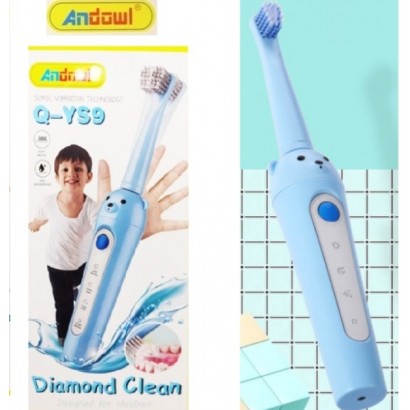 Επαναφορτιζόμενη παιδική ηλεκτρική οδοντόβουρτσα USB μπλε αρκουδάκι Q-YS9 ANDOWL