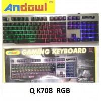 Ενσύρματο πληκτρολόγιο παιχνιδιών με οπίσθιο φωτισμό RGB QK708 ANDOWL