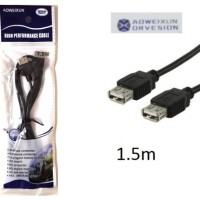 Καλώδιο επέκτασης USB θηλυκό σε USB θηλυκό μαύρο 1.5m AOWEIXUN