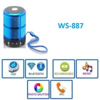 Ασύρματο μίνι ηχείο Bluetooth με εξαιρετική ποιότητα ήχου και ισχυρά μπάσα μπλε WS-887