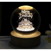 Διακοσμητικό φωτάκι νυχτός σε σφαίρα Happy birthday