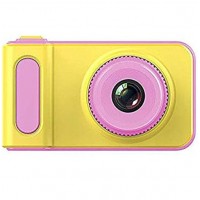 Παιδική, επαναφορτιζόμενη, ψηφιακή κάμερα και βίντεο K7 κίτρινο-ροζ