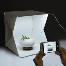 Μίνι φορητό αναδιπλούμενο φωτογραφικό στούντιο με φως LED και διπλό φόντο 20 x 20 x 20cm 8106
