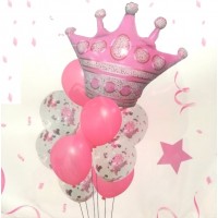 Σετ μπαλόνια 11 τεμαχίων Κορώνα ροζ 1736-4
