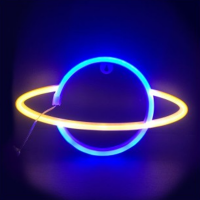 Διακοσμητική λάμπα LED πλανήτης ΚΡΟΝΟΣ (μπλε-κίτρινο)