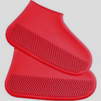 Αδιάβροχα καλύμματα παπουτσιών από σιλικόνη παιδικά κόκκινα Νο 30-34 0518