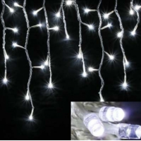 LED διακοσμητικά φώτα κουρτίνα επεκτεινόμενη 4.5m (κάθετα 0,80cm) λευκό ψυχρό σε διαφανές καλώδιο