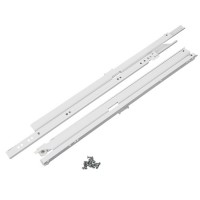 Οδηγός Συρταριού Με Ροδάκι 300mm Λευκό Πλήρες Άνοιγμα