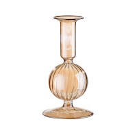 Κηροπήγιο ArteLibre Διάφανο-Μελί Γυαλί 15.5cm