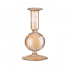 Κηροπήγιο ArteLibre Διάφανο-Μελί Γυαλί 15.5cm