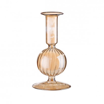 Κηροπήγιο ArteLibre Διάφανο-Μελί Γυαλί 15.5cm