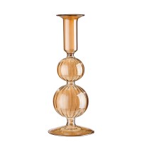 Κηροπήγιο ArteLibre Διάφανο-Μελί Γυαλί 20.5cm