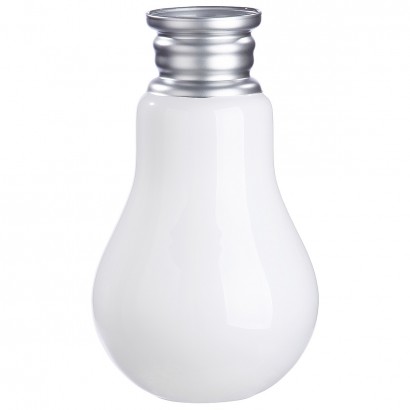 Βάζο ArteLibre Retro Λευκό-Ασημί Γυαλί 36cm