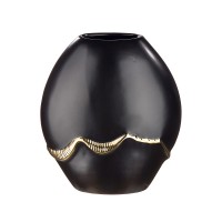 Βάζο ArteLibre Μαύρο-Χρυσό Κεραμικό 10x18x20cm