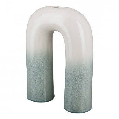 Βάζο ArteLibre Μπεζ-Τιρκουάζ Κεραμικό 6.5x17.5x24cm