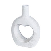 Βάζο ArteLibre Με Καρδιά Στη Μέση Λευκό Κεραμικό 7x16x22.5cm