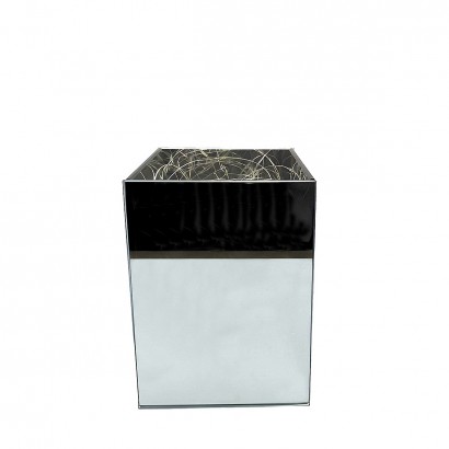 Διακοσμητικό ArteLibre Κύβος Φωτιζόμενος Με 50 LED Ασημί Γυαλί 12x12x18cm