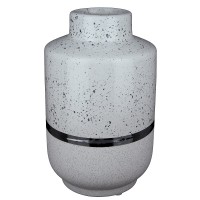 Βάζο ArteLibre Λευκό-Ασημί Κεραμικό 12.5x12.5x19.5cm