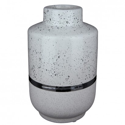 Βάζο ArteLibre Λευκό-Ασημί Κεραμικό 12.5x12.5x19.5cm