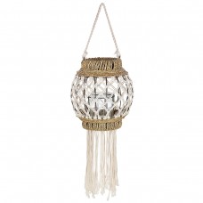 Φανάρι ArteLibre Καφέ-Λευκό Μπαμπού-Rattan 29cm
