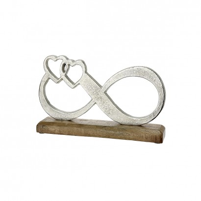 Διακοσμητικό ArteLibre Άπειρο Σε Βάση Ασημί-Φυσικό Αλουμίνιο-Ξύλο 5x32.5x19cm