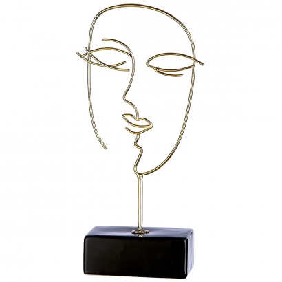 Διακοσμητικό ArteLibre Πρόσωπο Σε Βάση Χρυσό-Μαύρο Μέταλλο 6.5x10x27cm