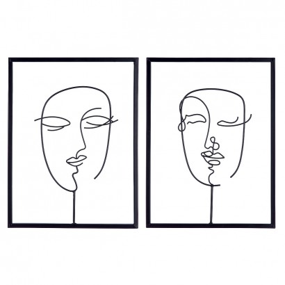 Διακοσμητικό ArteLibre Κορνίζα Πρόσωπο Μαύρο Μέταλλο 1.5x30x40cm Σε 2 Σχέδια