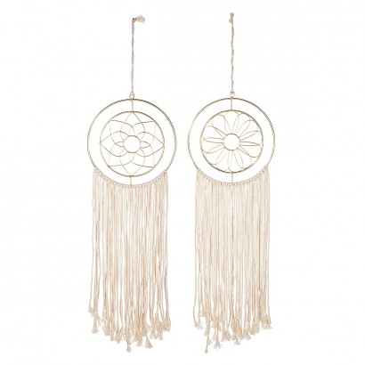 Διακοσμητικό Κρεμαστό ArteLibre Μάτι Κρεμ-Χρυσό Μέταλλο-Ύφασμα 0.5x21x80cm Σε 2 Σχέδια