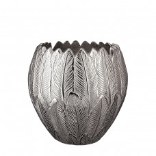 Βάζο ArteLibre Φτερά Ασημί Αλουμίνιο 21.5cm