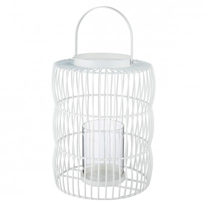 Φανάρι ArteLibre Κλουβί Λευκό Μέταλλο 35cm