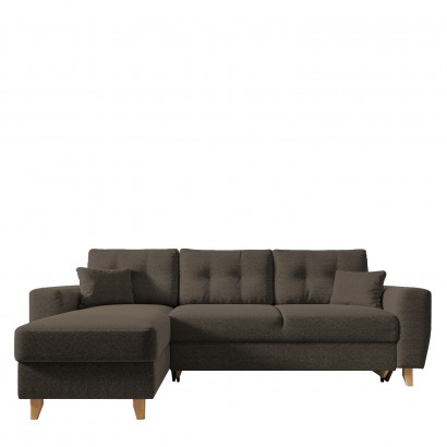 Καναπές Γωνιακός ArteLibre Αναστρέψιμη Γωνία JESSIE 235x160x85cm Καφέ