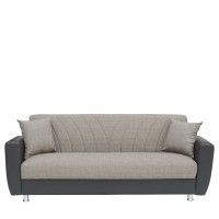 Καναπές Κρεβάτι Τριθέσιος ArteLibre JUAN Καφέ-Μπεζ 210x84x86cm