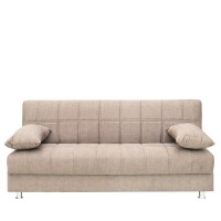 Καναπές Κρεβάτι Τριθέσιος ArteLibre LAURA ΙΙ Καφέ 190x84x86cm