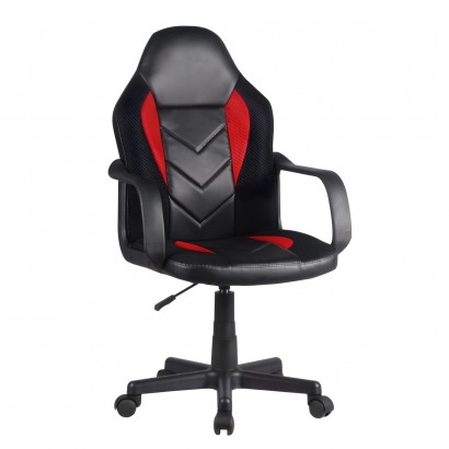 Καρέκλα Γραφείου ArteLibre NIOBH Μαύρο-Κόκκινο PVC 54x59x92-104cm