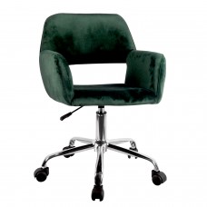 Καρέκλα Γραφείου ArteLibre KLOI Πράσινο Βελούδο 37x42x78-90cm Καρέκλα Γραφείου ArteLibre KLOI Πράσινο Βελούδο 37x42x78-90cm
