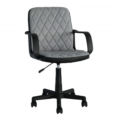 Καρέκλα Γραφείου ArteLibre THIRINA Γκρι-Μαύρο Ύφασμα-PVC 56x57x85-97cm